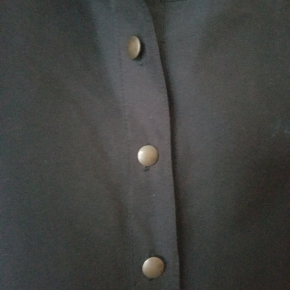 Reynah Couture Half Button Up Dress in Black w Tie - Picture 6 of 6